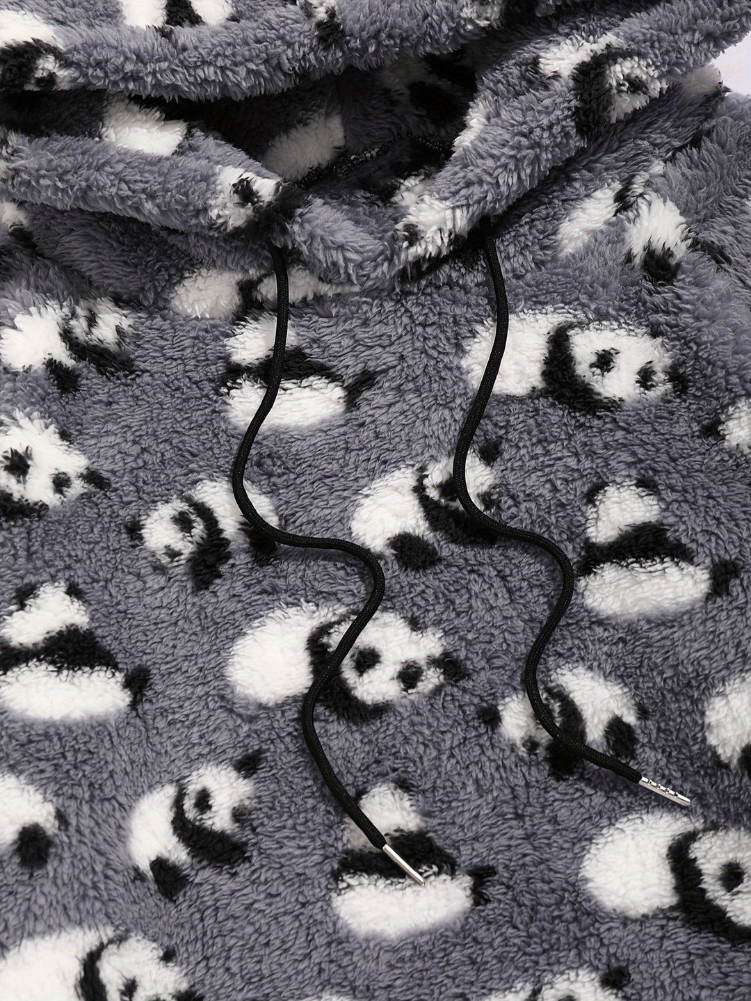 Men's Patterned Hooded Pullover Sweatshirt