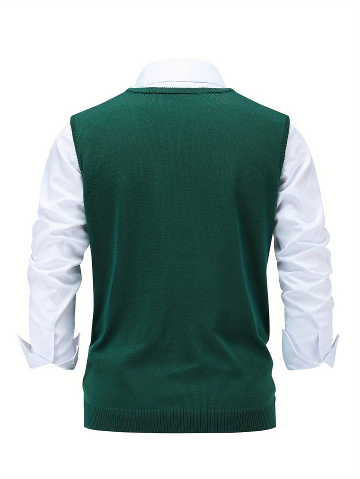 Pánská klasická vesta s argyle vzorem