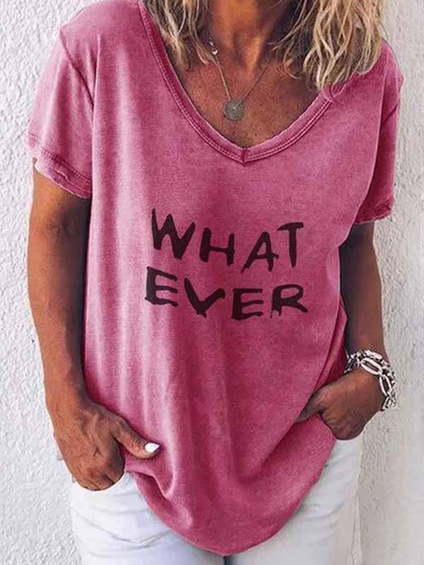 T-shirt graphique imprimé lettres pour femmes
