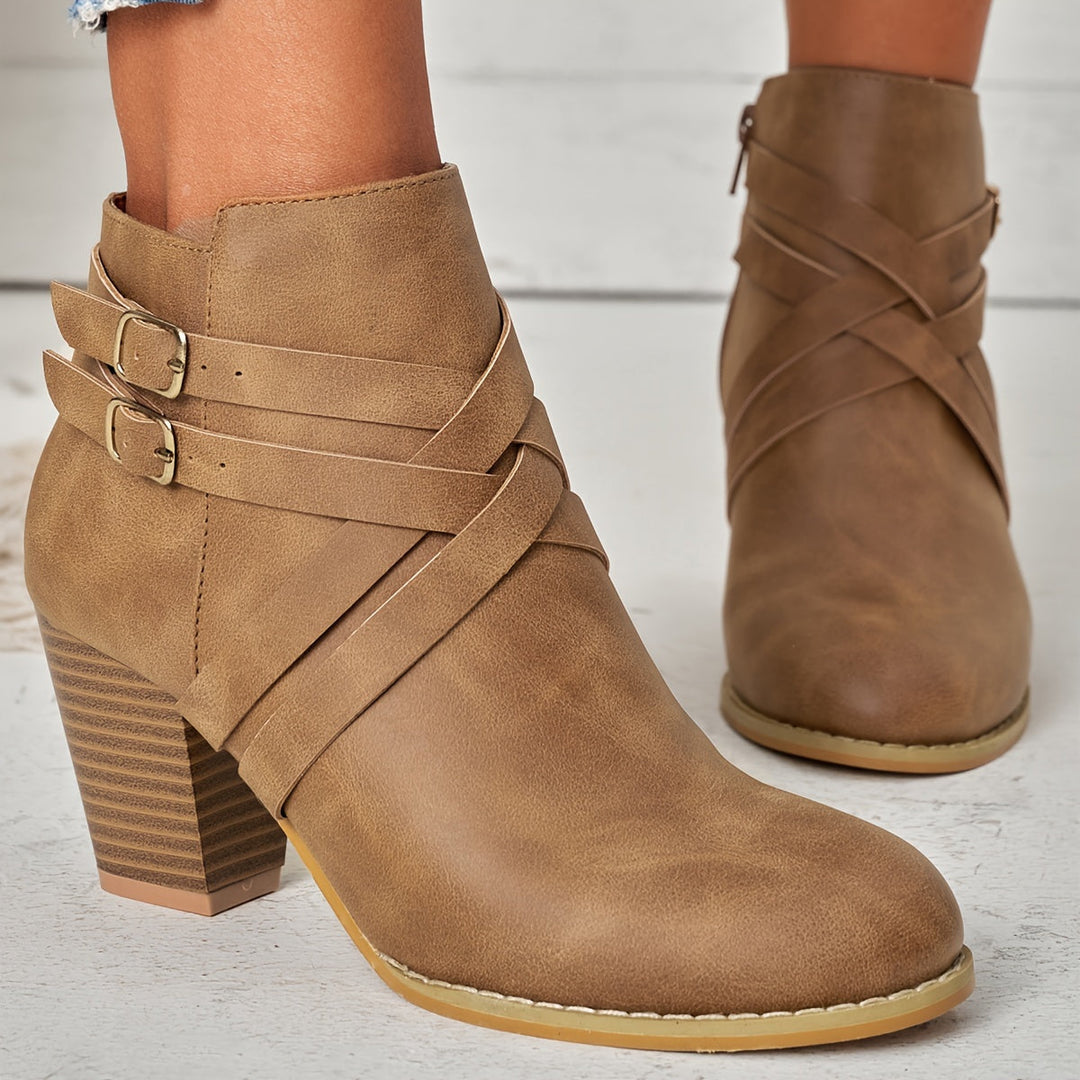 Women's Chic Heeled Ankle Boots-MODAUTLET