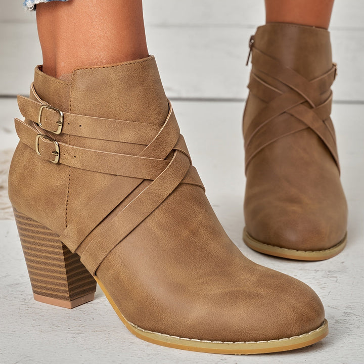 Women's Chic Heeled Ankle Boots-MODAUTLET