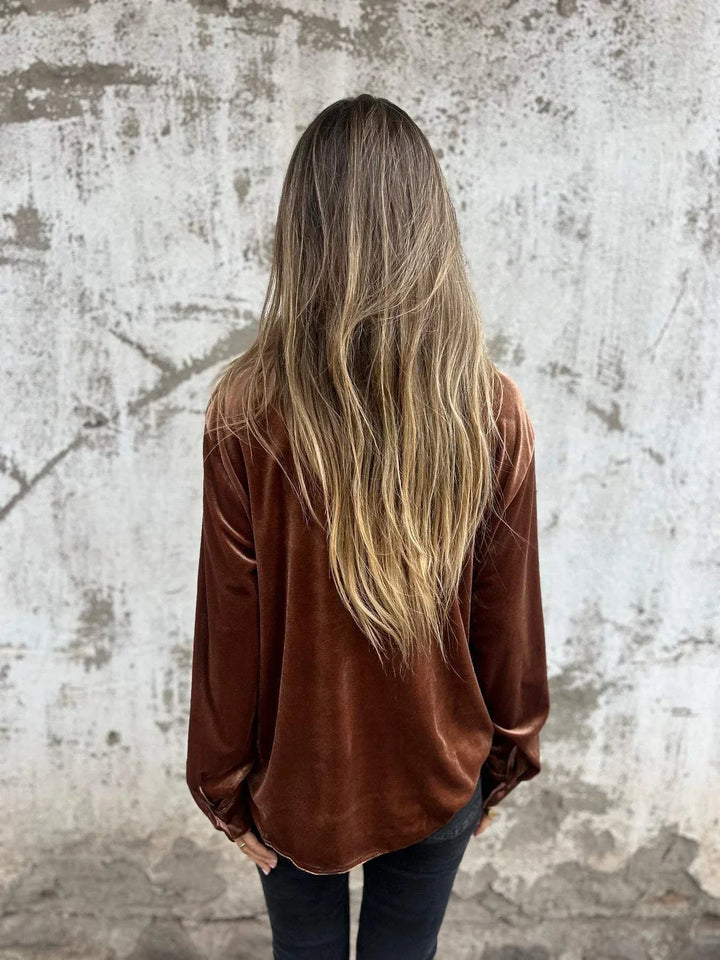 Women's Soft and Stylish Velvet Blouse-MODAUTLET