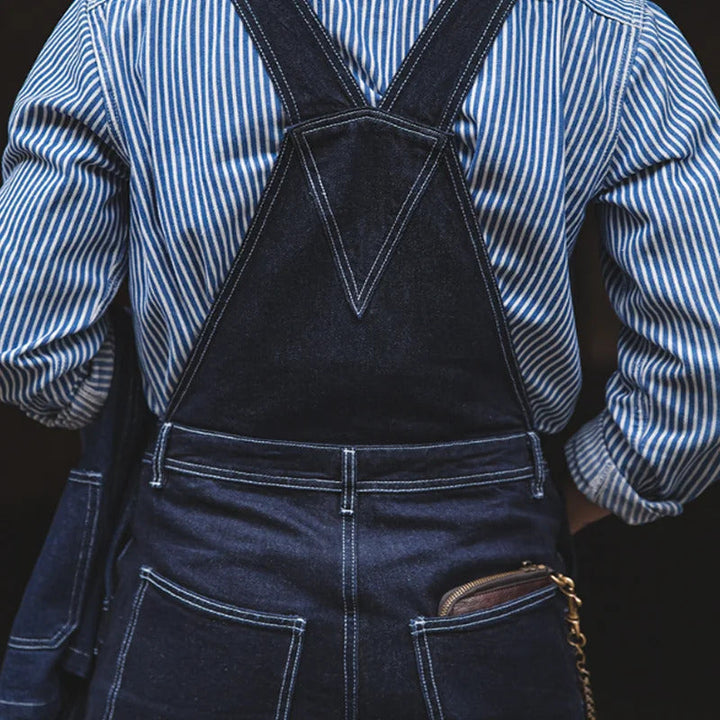 Men's Vintage-Inspired Indigo Denim Work Overalls