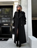 Tricot Trench Coat - Stylish & Versatile Outerwear Black