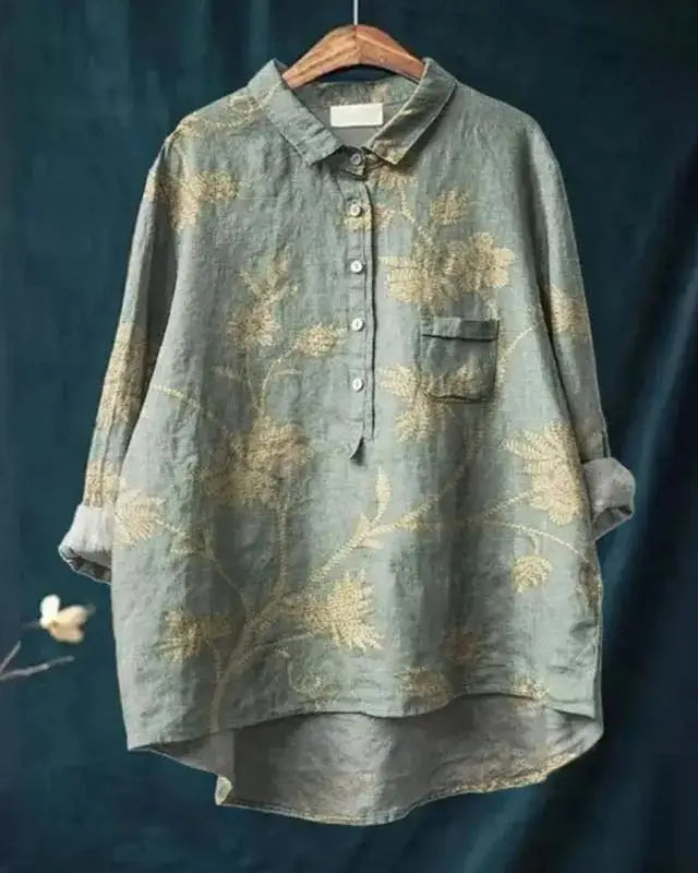 Women's Vintage Floral Blouse-MODAUTLET