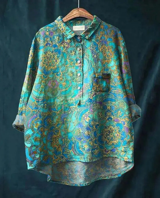 Women's Vintage Floral Blouse-MODAUTLET