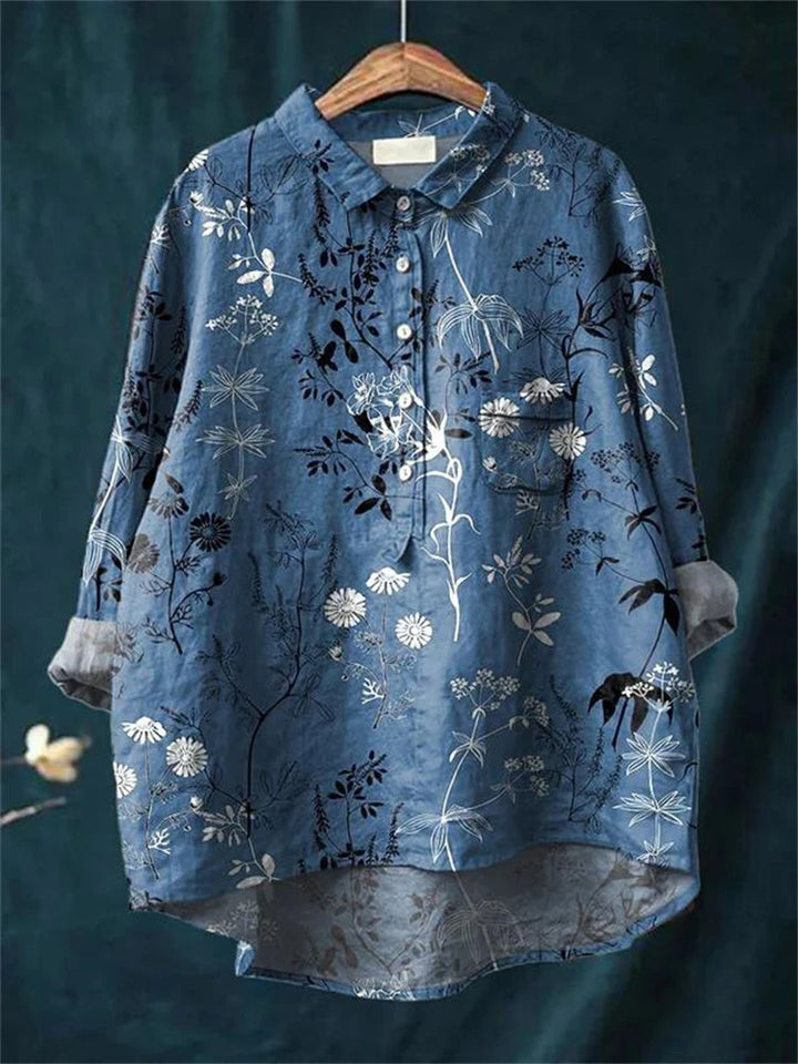 Women's Vintage Floral Blouse-MODAUTLET