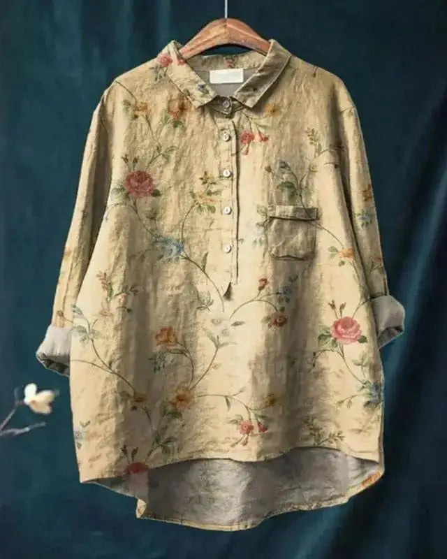 Women's Vintage Floral Blouse-MODAUTLET