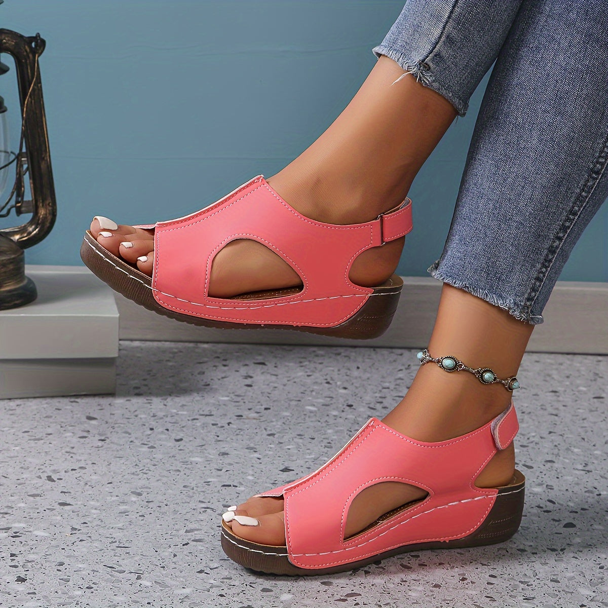 Women's Comfortable Wedge Sandals for All-Day Support Pink