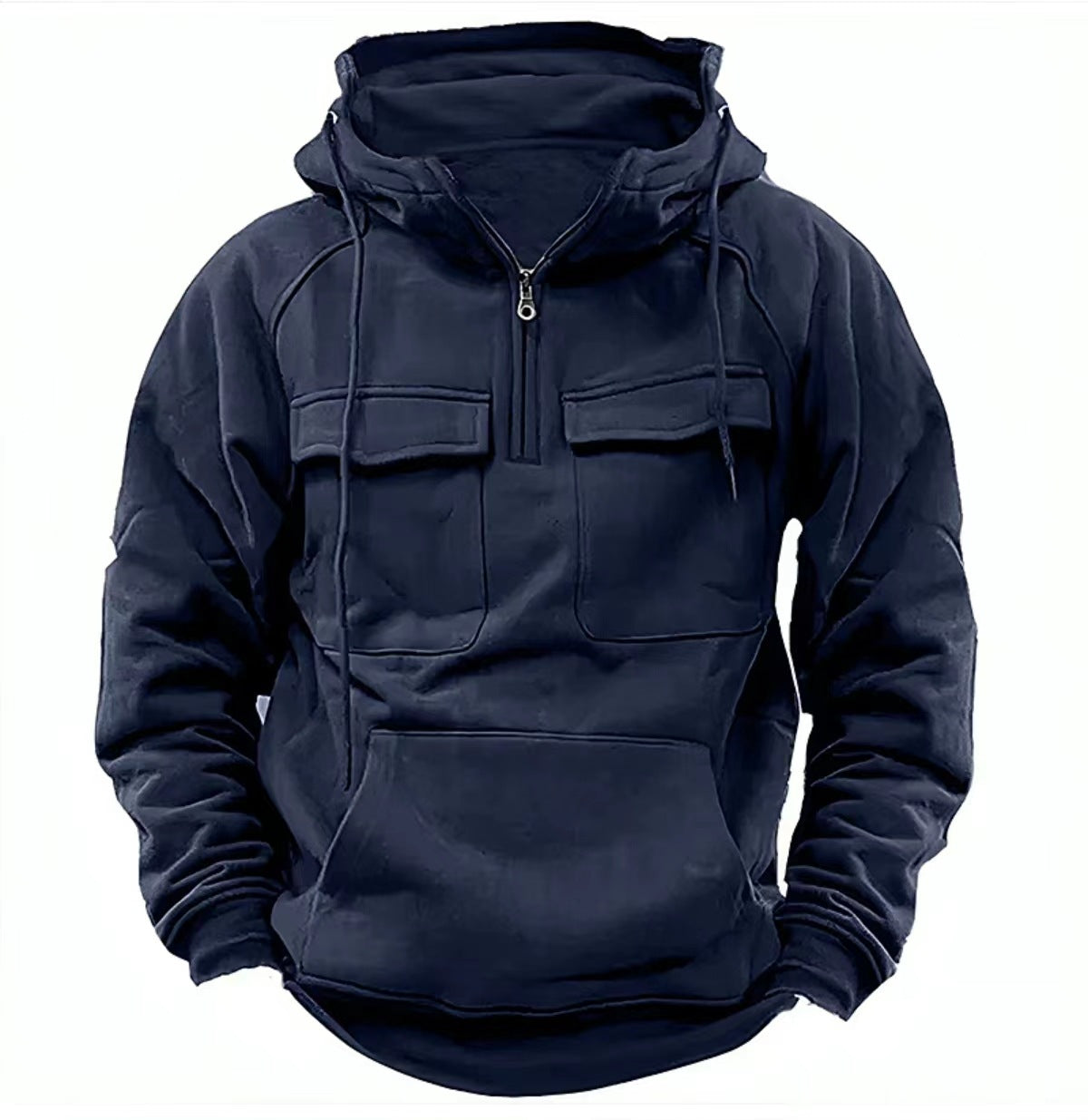 Men’s Zip-Up Hoodie – Drawstring & Pockets