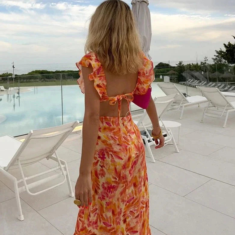 Abby | Vestido Maxi Sem Mangas com Estampa Floral para Mulher