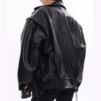 Quilted Lining Leather Jacket for Women