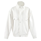 Quilted Lining Leather Jacket for Women White