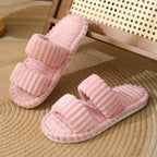 Women's Cozy Non-Slip Plush Slippers – Soft Home Footwear Pink