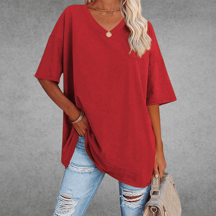 Ada | Camiseta de verano para mujer con cuello en V y manga corta