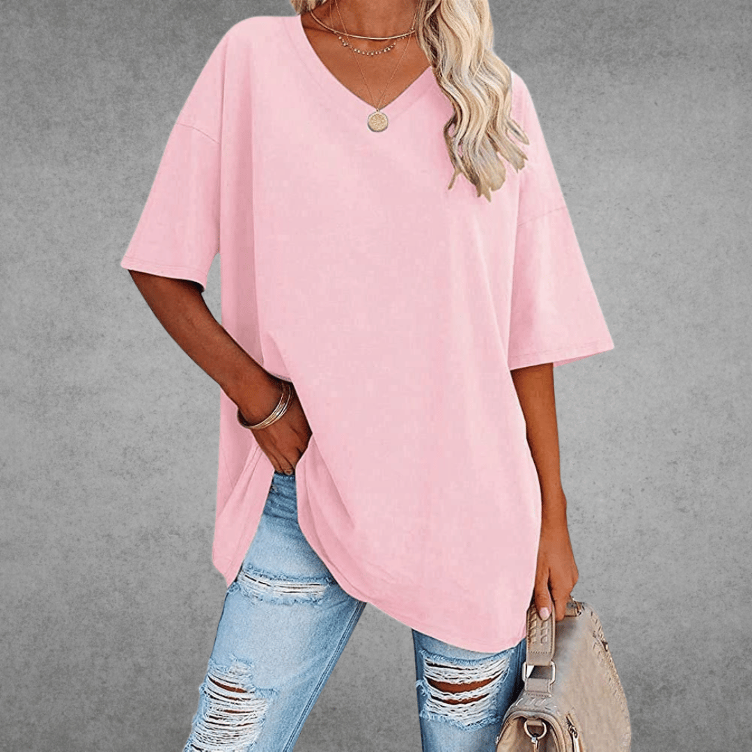 Ada | Camiseta de verano para mujer con cuello en V y manga corta