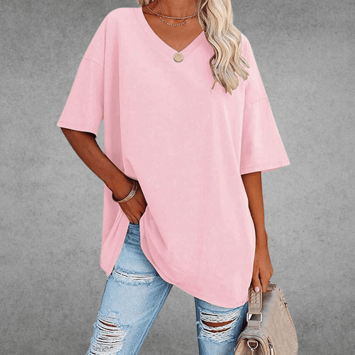 Ada | Camiseta de verano para mujer con cuello en V y manga corta