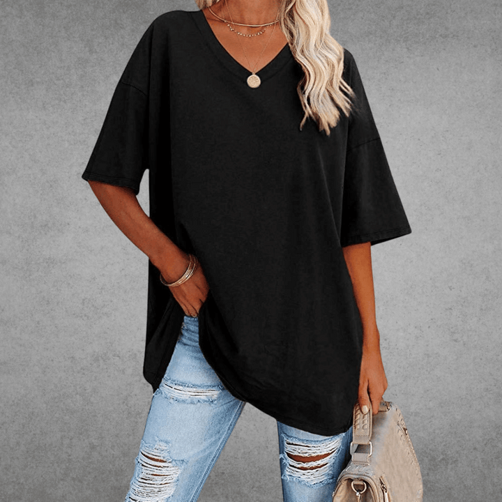 Ada | Camiseta de verano para mujer con cuello en V y manga corta