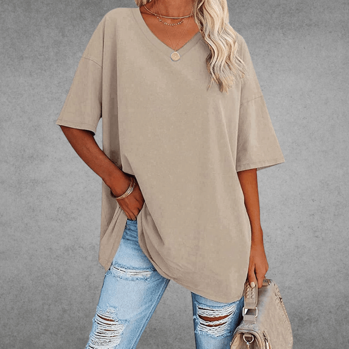 Ada | Camiseta de verano para mujer con cuello en V y manga corta