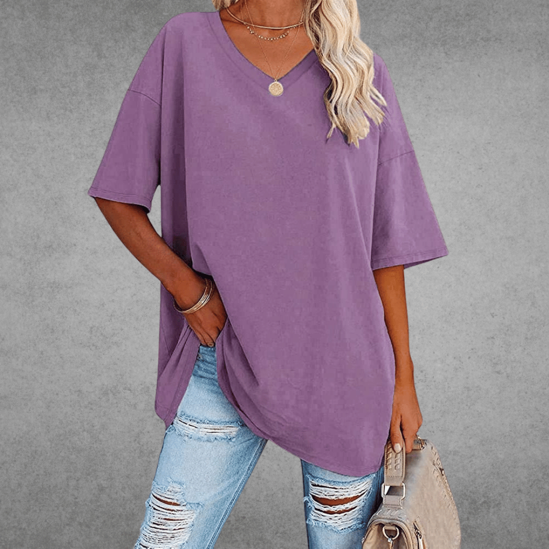 Ada | Camiseta de verano para mujer con cuello en V y manga corta