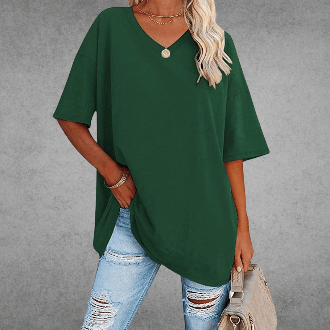 Ada | Camiseta de verano para mujer con cuello en V y manga corta
