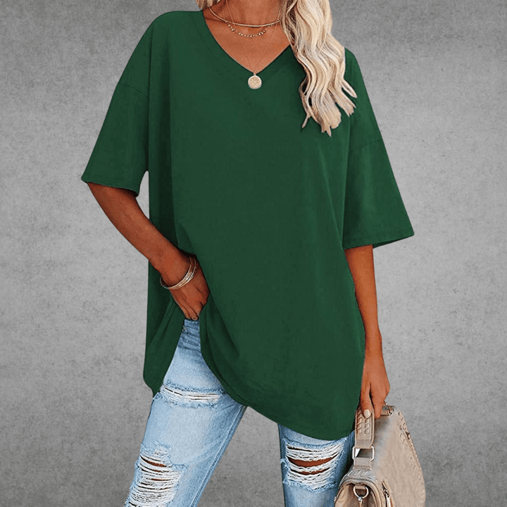 Ada | Camiseta de verano para mujer con cuello en V y manga corta