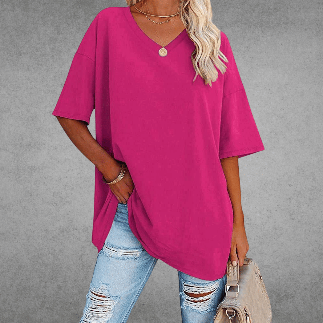 Ada | Camiseta de verano para mujer con cuello en V y manga corta