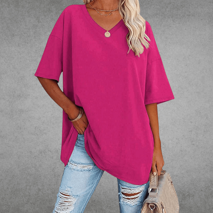 Ada | Camiseta de verano para mujer con cuello en V y manga corta