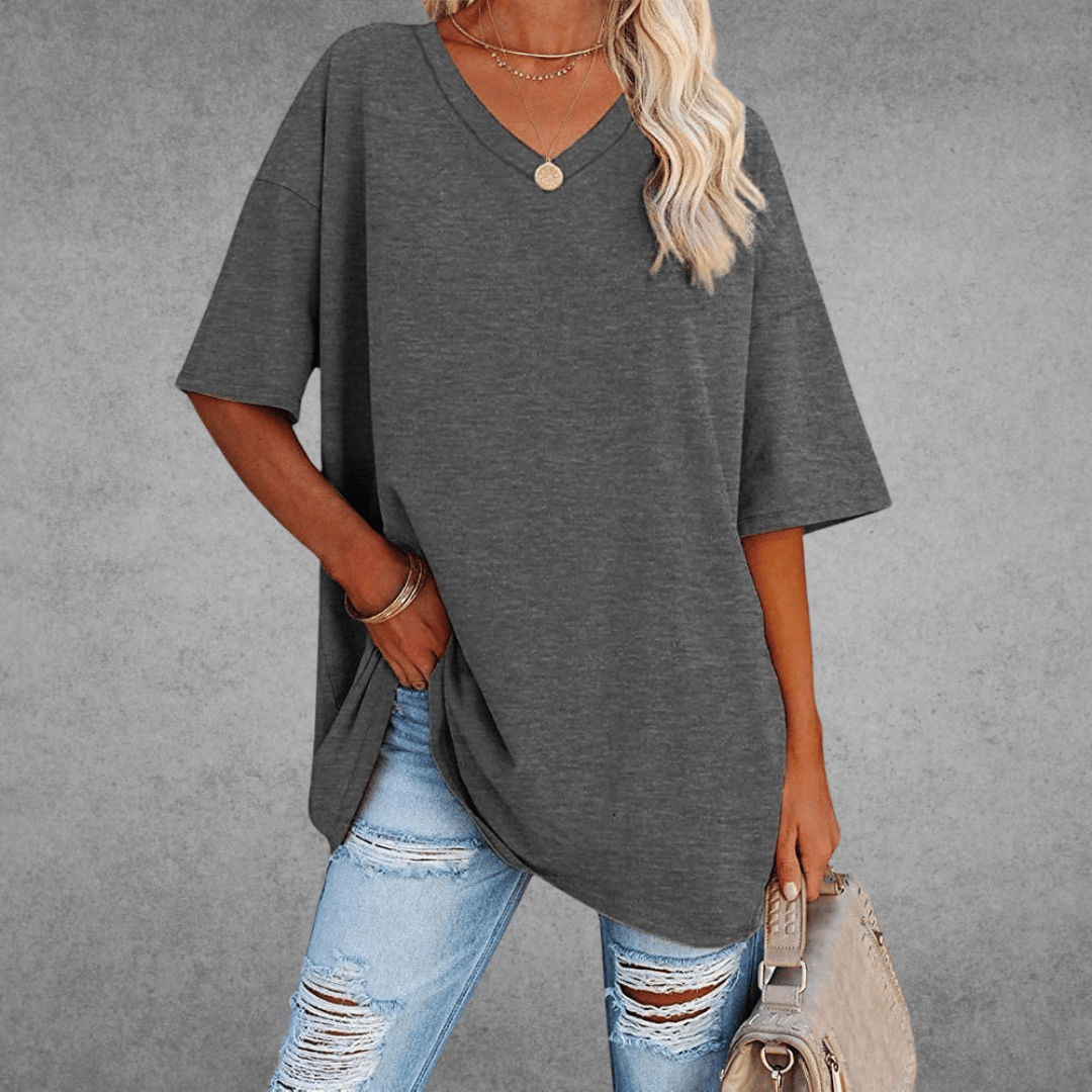 Ada | Camiseta de verano para mujer con cuello en V y manga corta
