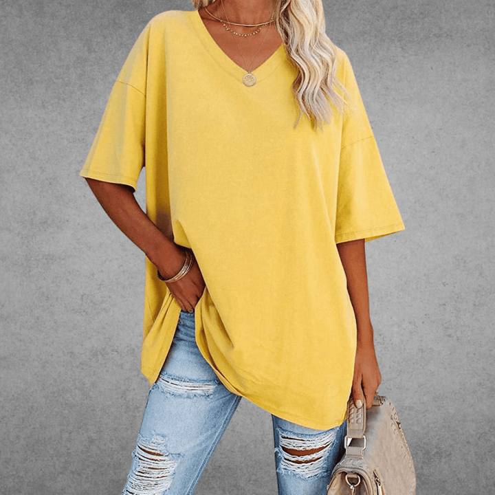 Ada | Camiseta de verano para mujer con cuello en V y manga corta