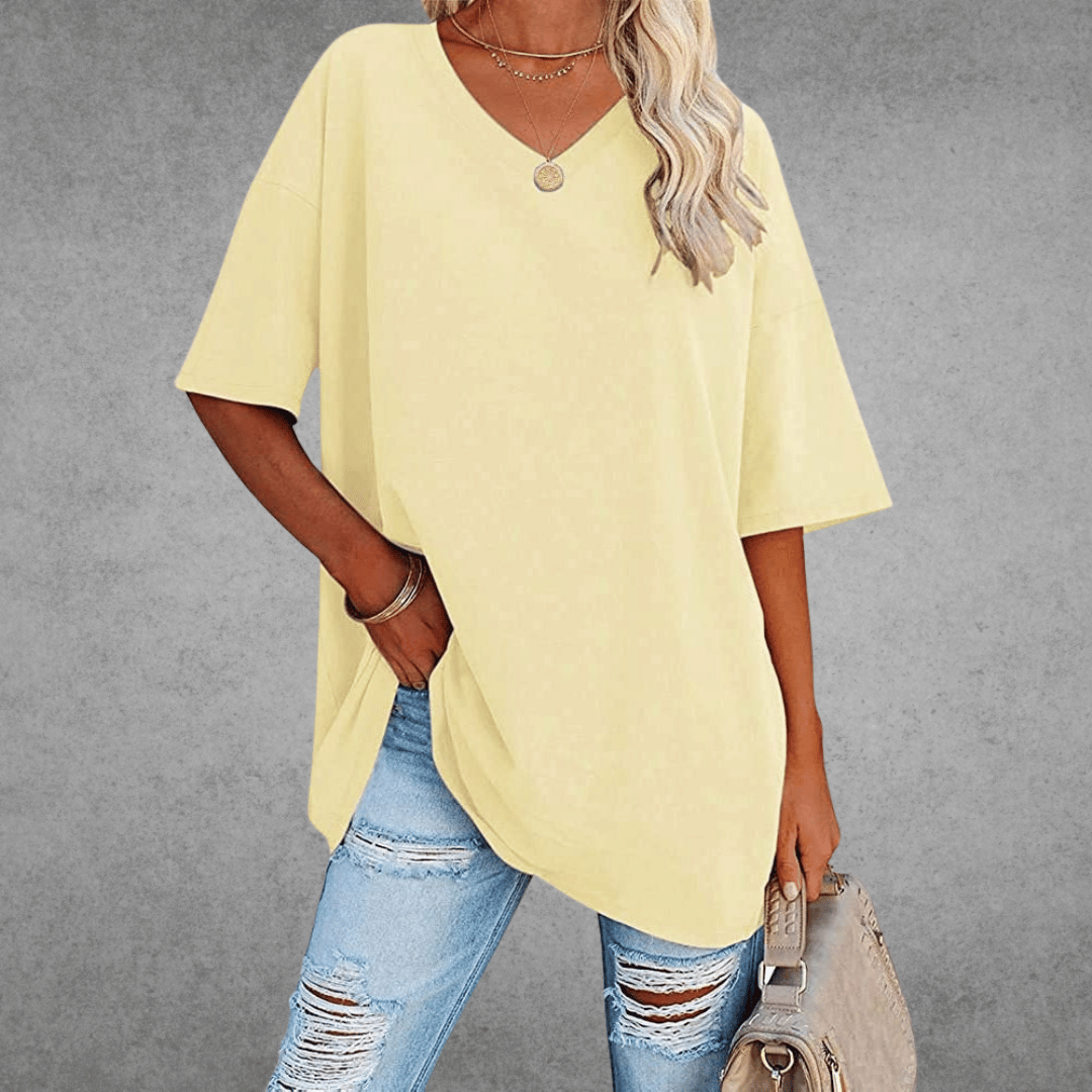 Ada | Camiseta de verano para mujer con cuello en V y manga corta