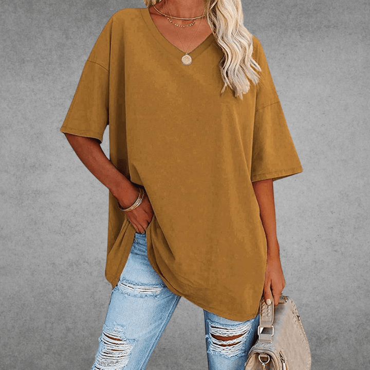Ada | Camiseta de verano para mujer con cuello en V y manga corta