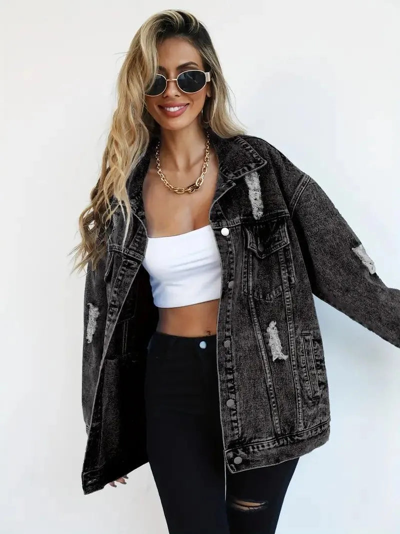 Oversized Denim Jacket Women – Olivia Trendy Jacket