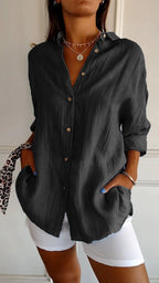 Women's Elegant Oversized Blouse Black