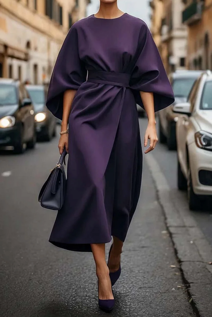 Alice | Women's Flowy Belted Midi Dress for Events