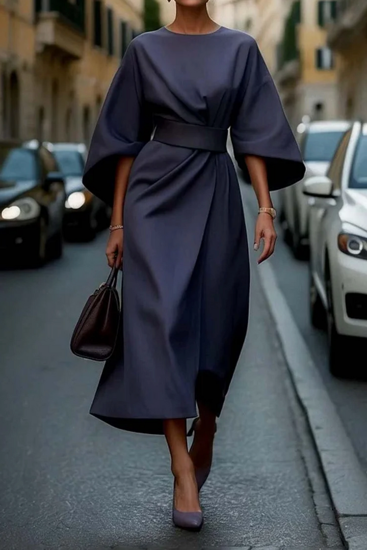 Alice | Women's Flowy Belted Midi Dress for Events