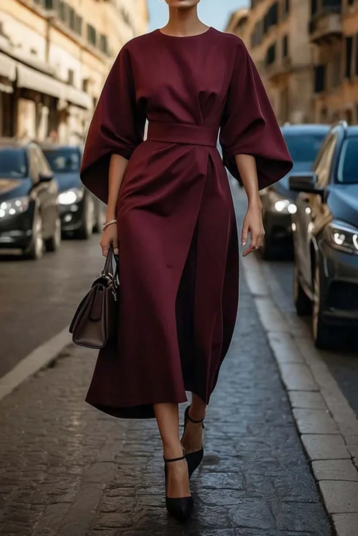 Alice | Women's Flowy Belted Midi Dress for Events