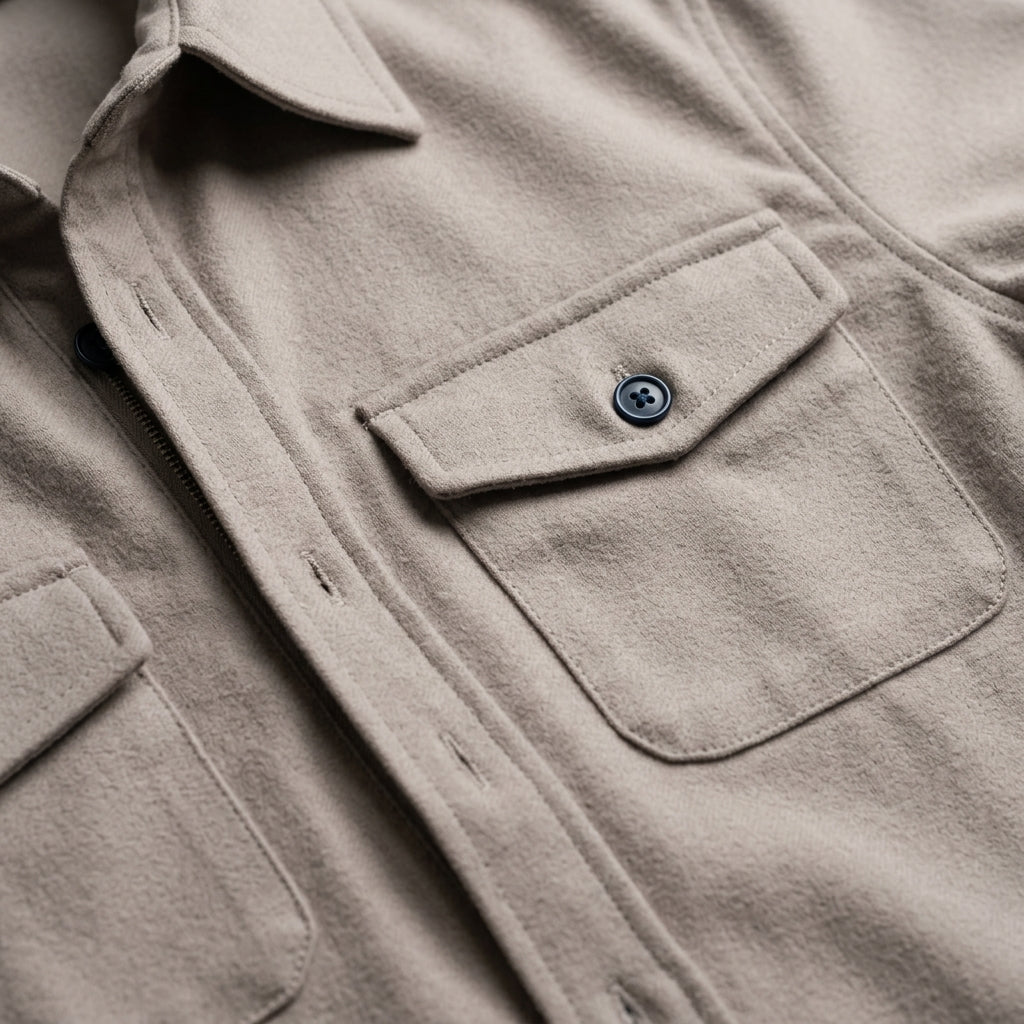 Pánská tkaná overshirt košile na knoflíky se dvěma náprsními kapsami