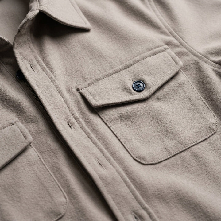 Pánská tkaná overshirt košile na knoflíky se dvěma náprsními kapsami