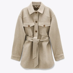 Loose Wool Belted Coat for Women
