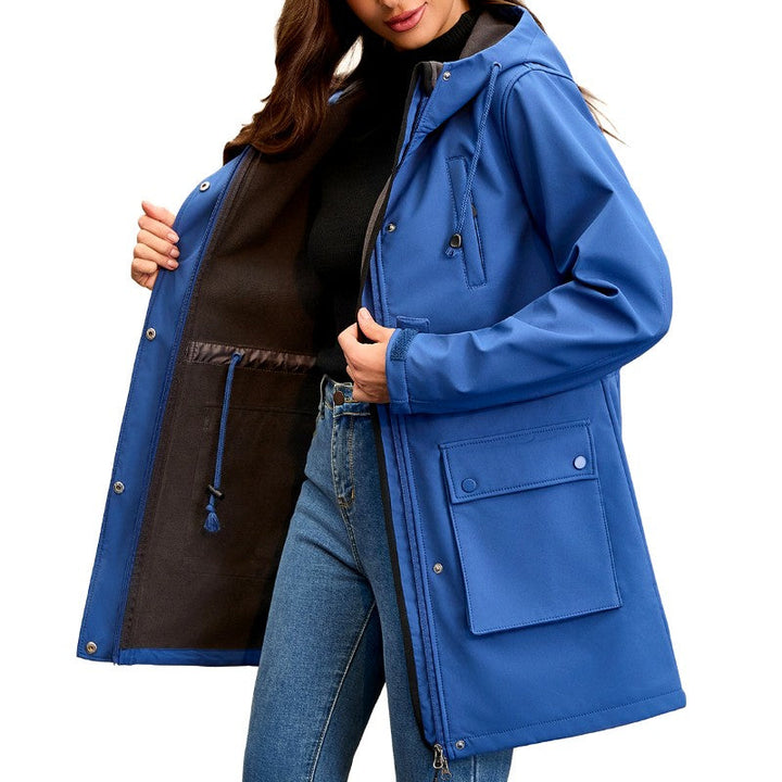 Women's Hooded Zip-Up Multi-Pocket Utility Jacket
