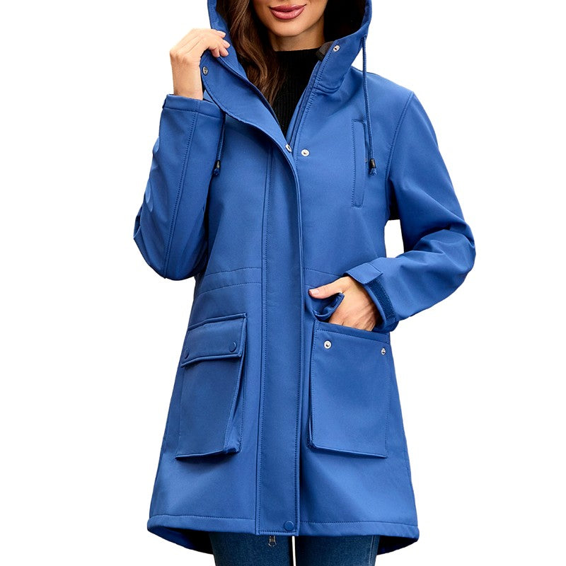 Women's Hooded Zip-Up Multi-Pocket Utility Jacket