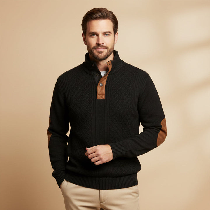 Cardigan pour homme en maille torsadée à boutons sur le devant