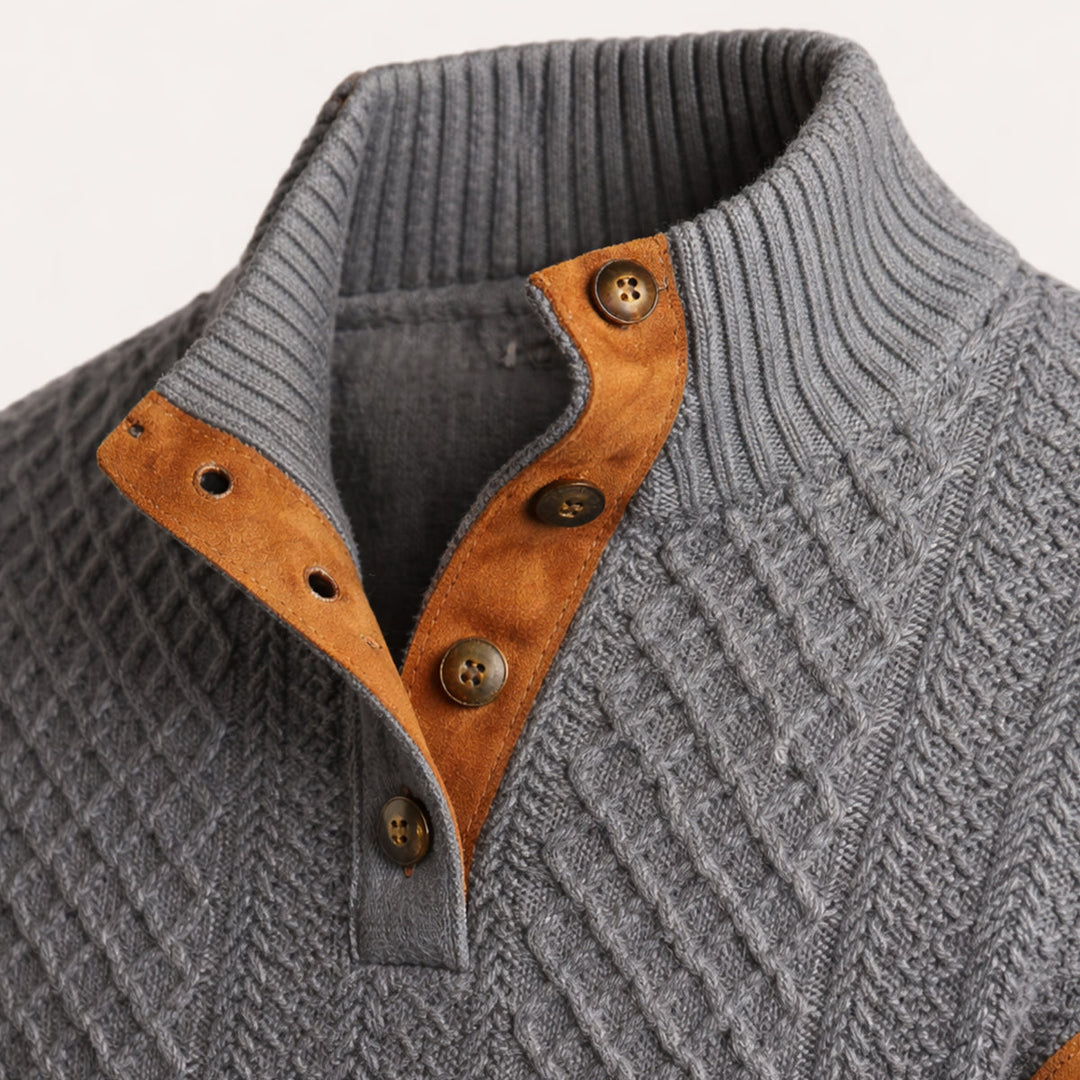 Cardigan pour homme en maille torsadée à boutons sur le devant
