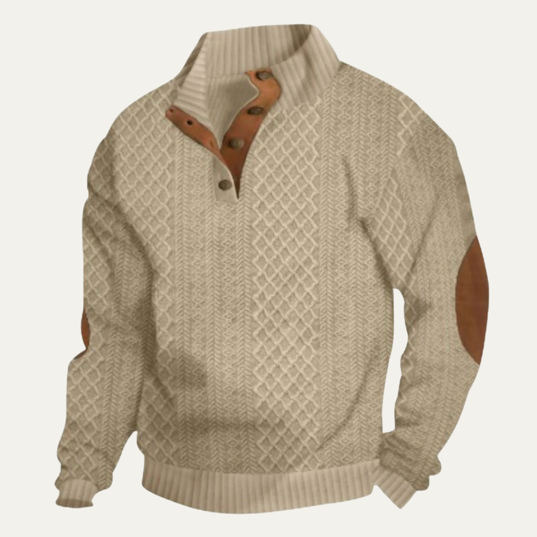 Cardigan pour homme en maille torsadée à boutons sur le devant