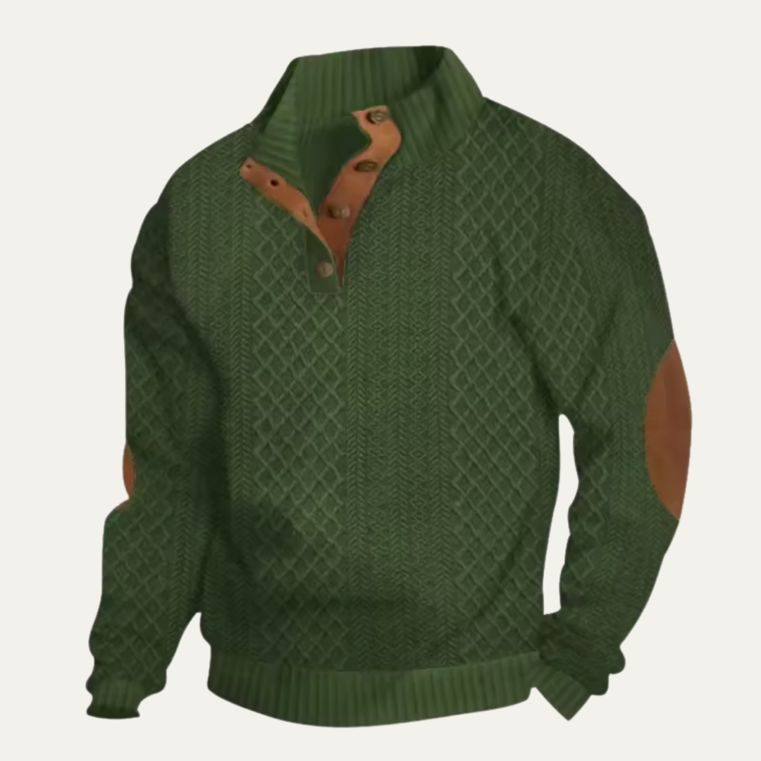 Cardigan pour homme en maille torsadée à boutons sur le devant
