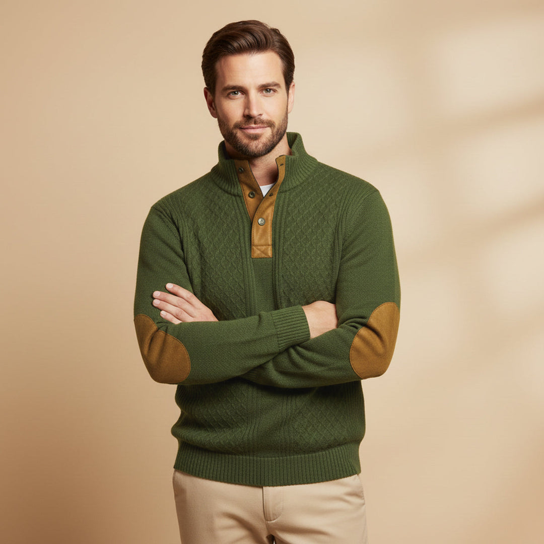 Cardigan pour homme en maille torsadée à boutons sur le devant