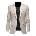 Mens Stylish Single Breasted Blazer Smart Casual For Men Beige