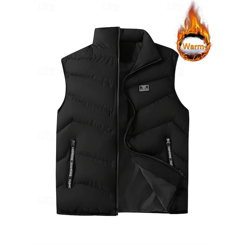 Herengewatteerd puffer-gilet