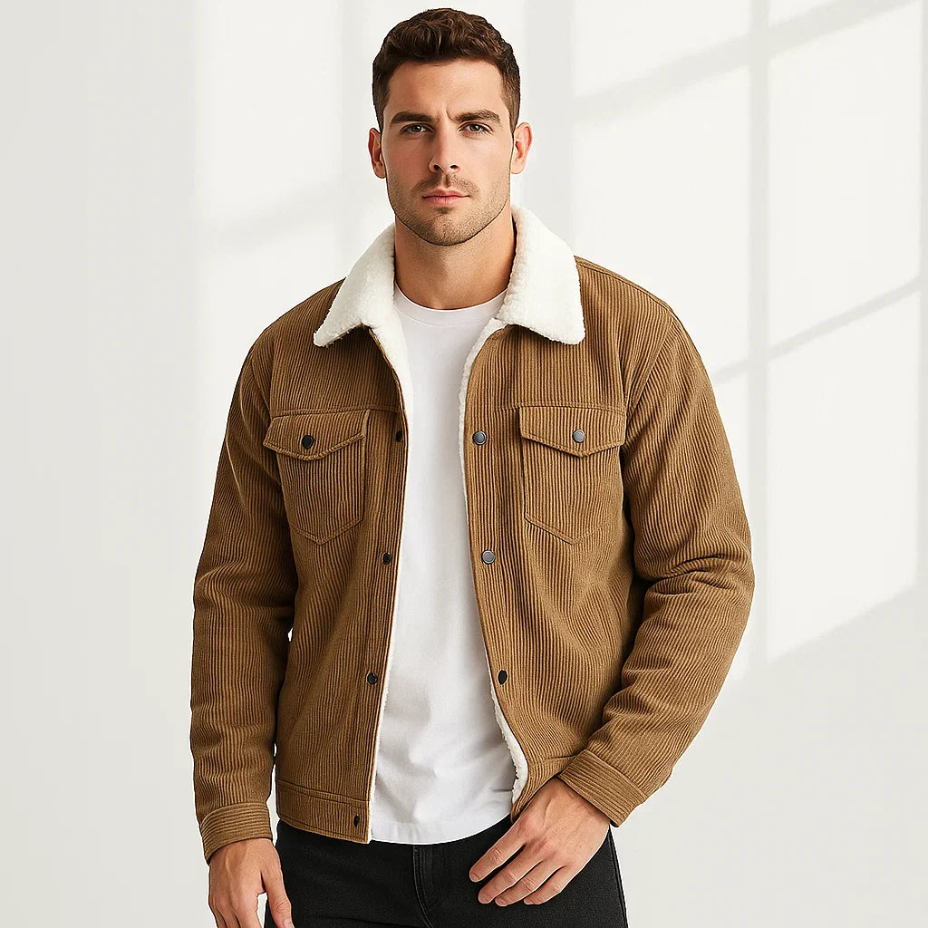 Men's Corduroy Henley Jacket